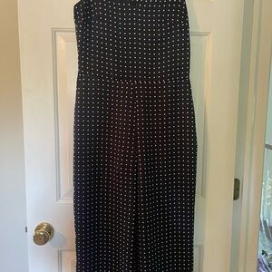Elegant navy and White Polka Dot Jumpsuit